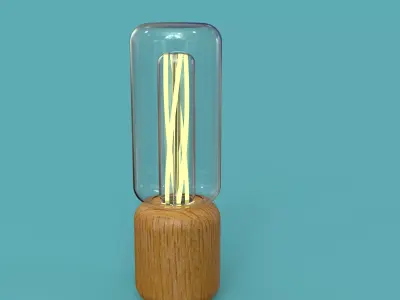 Realistic  Lamp with Filaments and Glass  KeyShot Rended 3D model