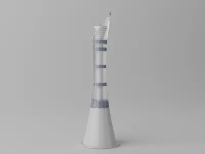 Aspire Tower Qatar Doha Landmark 1 Low-poly 3D model