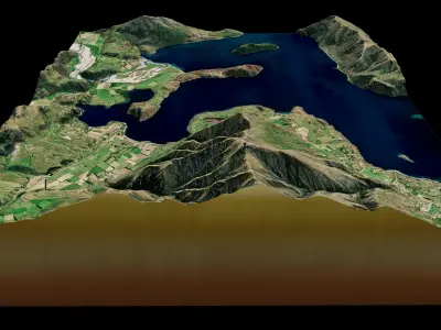 Roys peak 3d model terrain Low-poly 3D model