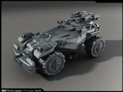 MX4-APC 3D Print futuristic armored vehicle 3D print model