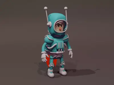 Cartoon Astronaut 3D Model 3D model