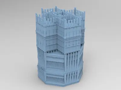 Medieval Library Tower 4 3D model