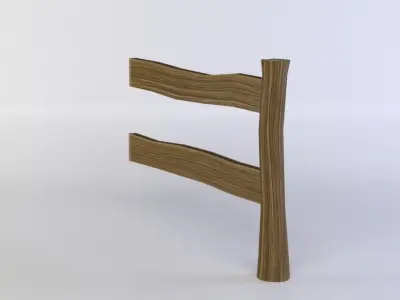 Fence segment Low-poly 3D model