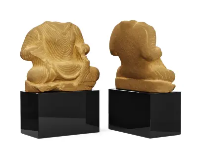 Buddha Torso sculpture Low-poly 3D model