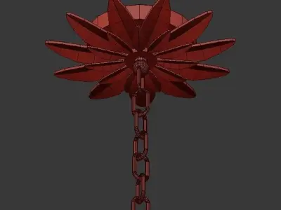 Broche 6 Light Antique Gold Chandelier 3D model