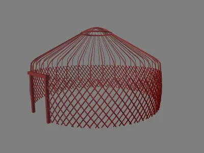 Kazakh yurt 3D model