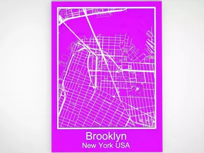 Streets and roads  Brooklyn New York USA 3D model