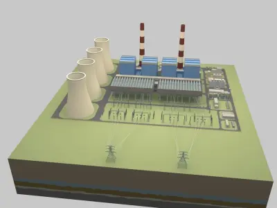 Thermal power station 3D model