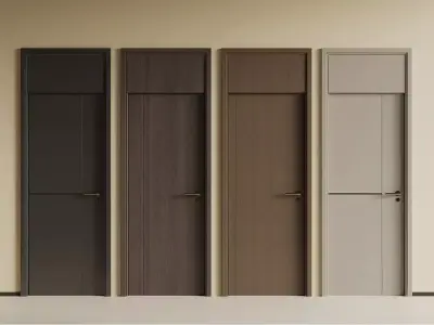 Wooden-door Single-door Bedroom-door 3D model