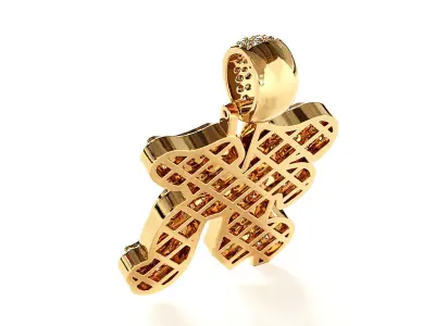 Tattoo fonts K alphabet pendent 3D print model