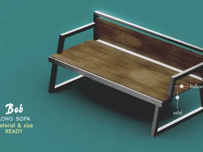 Interior living room industrial design Low-poly 3D model