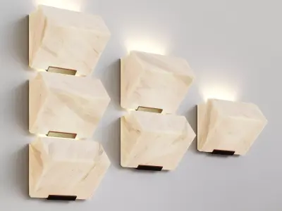 Alabaster Staircase Wall Lamp Low-poly 3D model