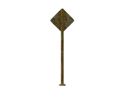 Double Curve Ahead To the Left Then To The Right Traffic Sign 3D model