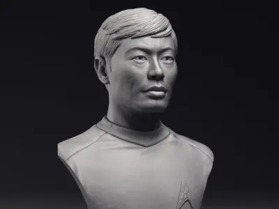 George Takei as Hikaru Sulu Bust Printable 3D Model 3D print model