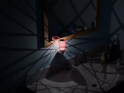 Rose Glass Mini Plugin Wax Warmer with Gold Accents Low-poly 3D model