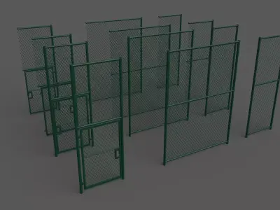 PBR Chain Link Fence For Court A Low-poly 3D model