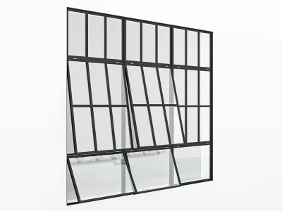 Aluminium window 17 3D model