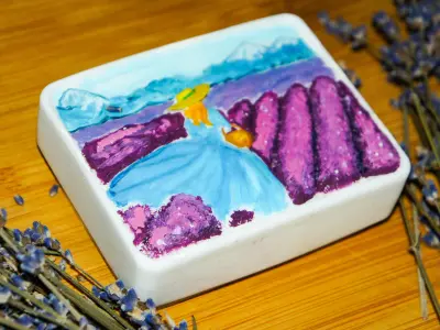 A girl on a lavender field SOAP master  3D print model