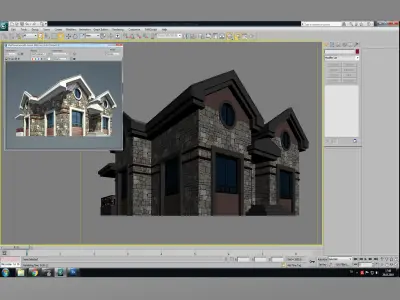 Home Architectural 3d Model with Render Scene Low-poly 3D model