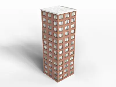 12 Floor City Building Photorealistic Asset -  Edificio y Ciudad Low-poly 3D model