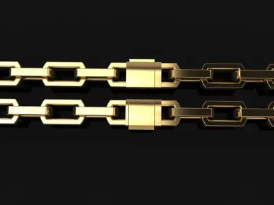 HERMES STYLE LINK TENNIS BRACELET NECKLACE 3D print model