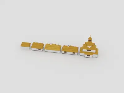 Medieval City Environments Pack Low-poly 3D model