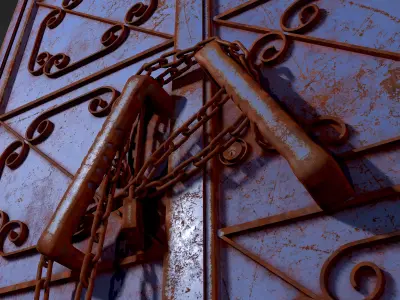 3D Designer rusty door Free 3D model