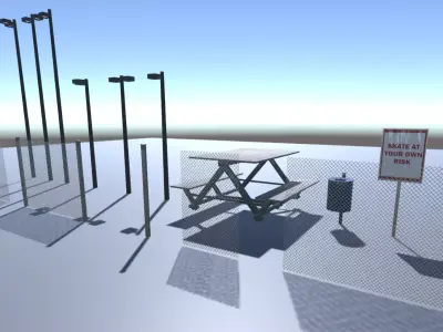 Park Props Low-poly 3D model