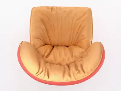 Tabano lounge chair with legs 3D model