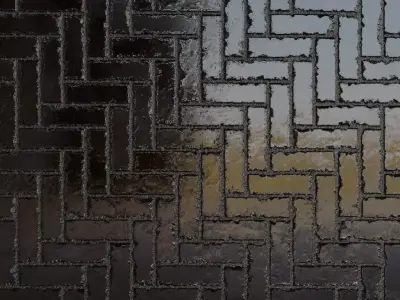 Dark Espresso Woven Leather Petal Pattern PBR Seamless Texture