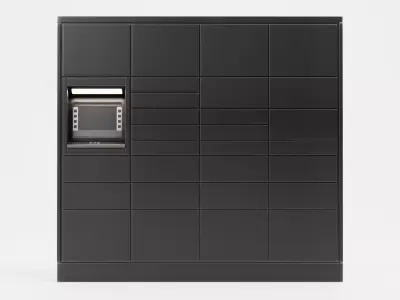 Parcel Locker V1 - Automated Package Delivery Station Low-poly 3D model