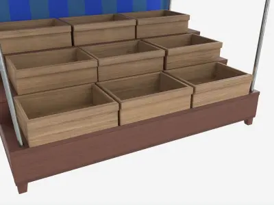 Market Fair Stall with Canopy 04 3D model