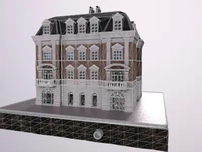 City Street House bilding Low-poly 3D model