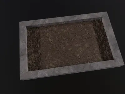 square garden 3D Model Low-poly 3D model