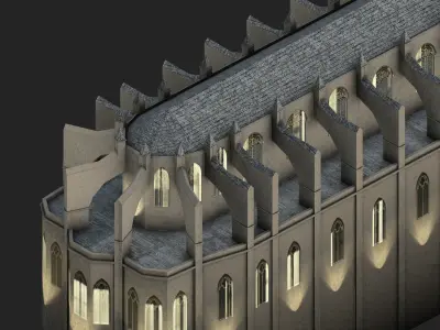 Iglesia de Santa Eulalia Low-poly 3D model
