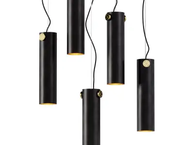 Indi Pendant Cylinder Suspension Lamp Low-poly 3D model