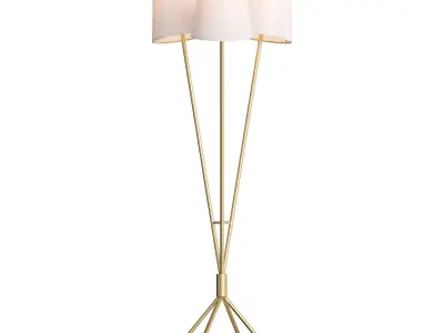 Renwick aged brass floor lamp 3D model