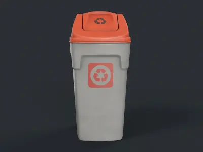 Street Trash Can 38 PBR Game Ready Low-poly 3D model