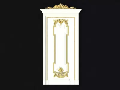 Carved decors door 3D model