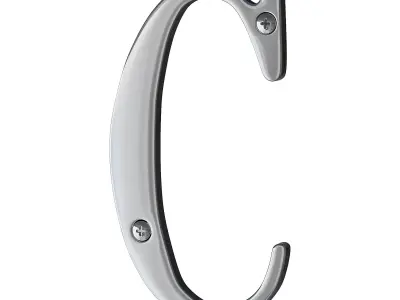 House Letter Solid Bright Brass Wall Mount C Letter 3D model