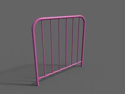 PBR Pedestrian Guard Rail Pink V2 Low-poly 3D model