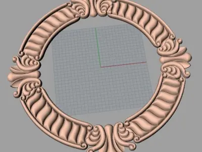 Furniture decoration round flower 3D STL model for CNC E922 3D model