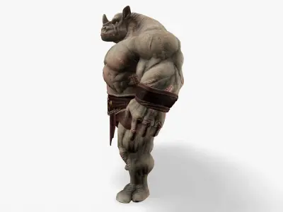 Heavy Warrior Rhino Low-poly 3D model