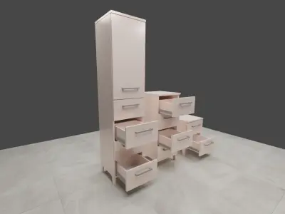 Cabinets with drawers  3D model