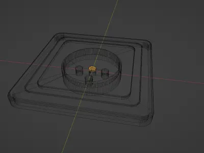 Electrical outlet AC power socket 3d model Low-poly 3D model