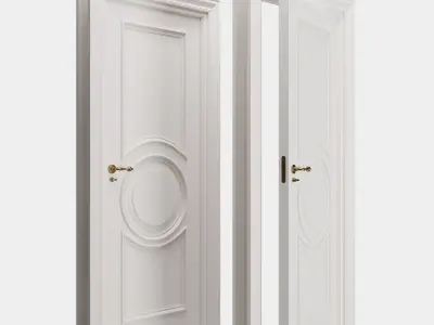 White Classic Interior Door  3D model