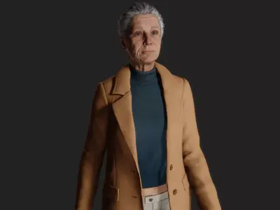 3D Model of a Mysterious Walking Old Woman 3D model