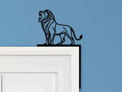 Lion Door Corner Decor 3D print model