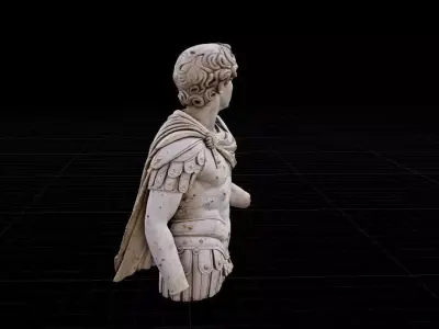 Roman Emperor Statue - High Poly PBR Ancient Commander Low-poly 3D model