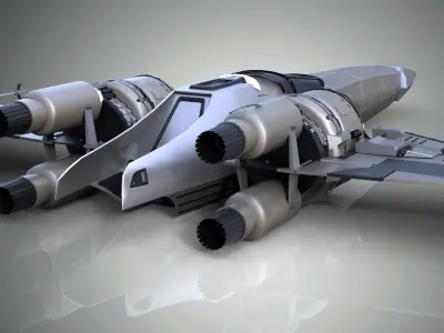 Spaceship star wars x - wing fighter 3D model